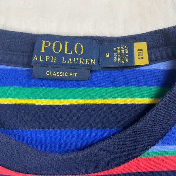 Polo Ralph Lauren Multicolor Striped Pocket Tee Medium - Picture 2 of 7